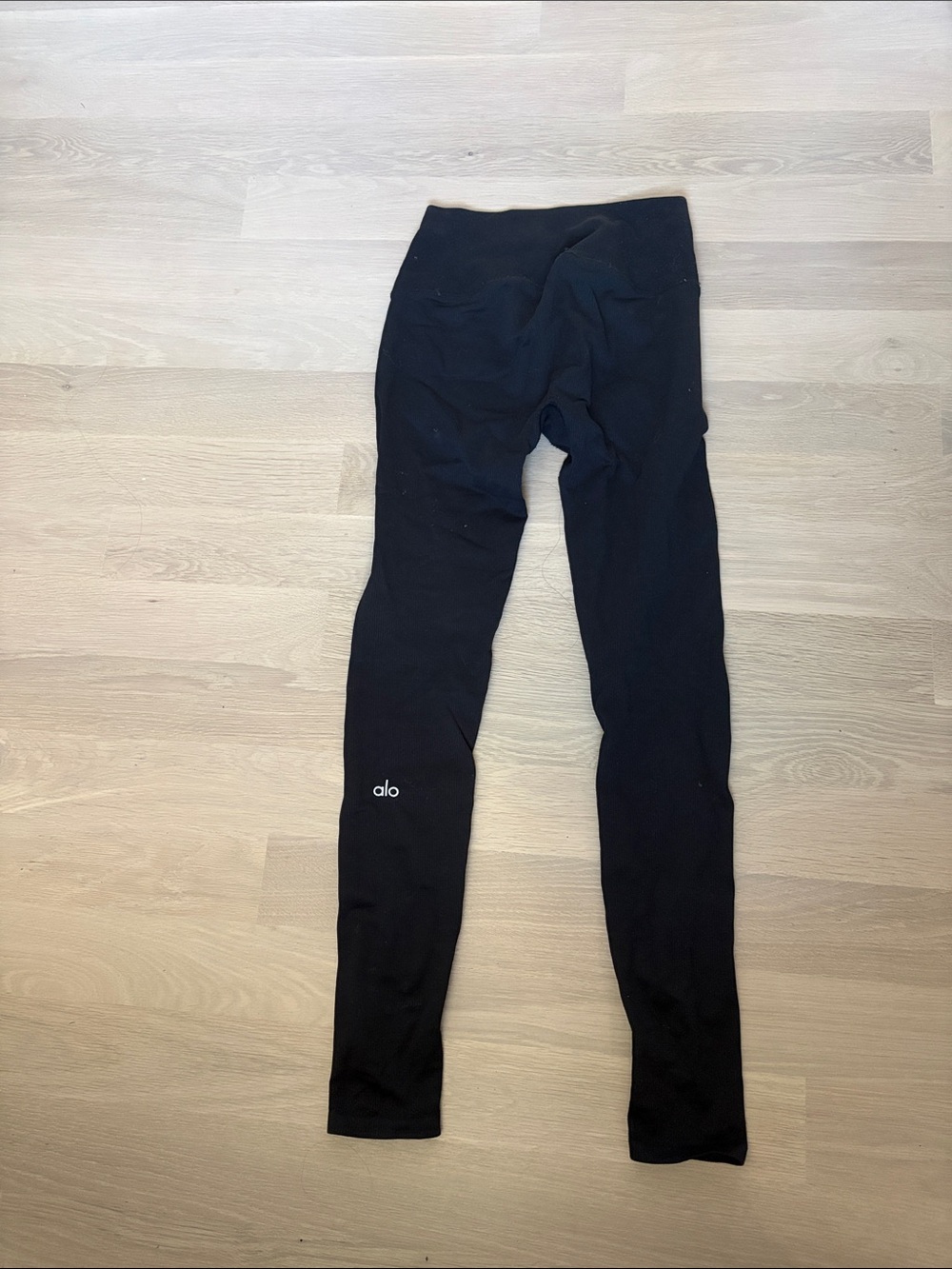 ALO Yoga Black Ribbed Women Leggings Small